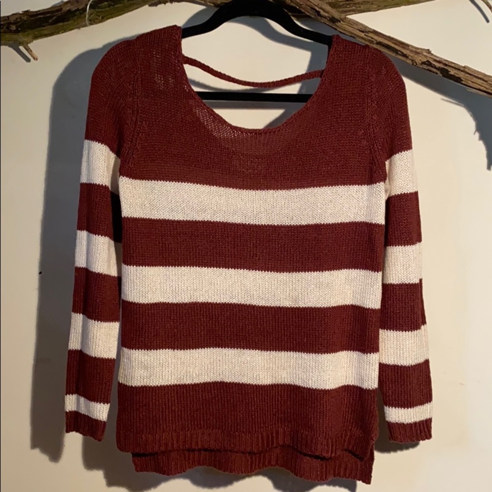 Red and white striped sweater